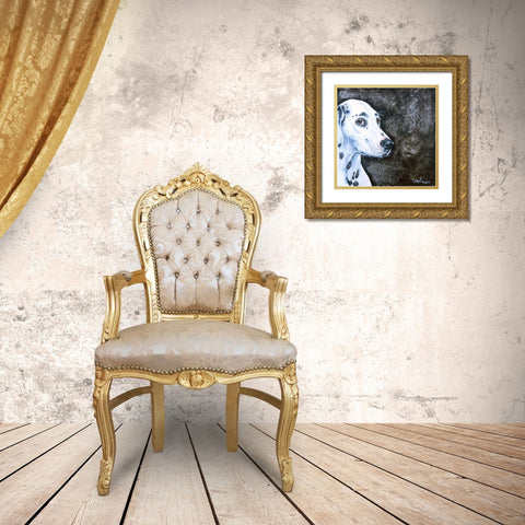 Playful Pup VI Gold Ornate Wood Framed Art Print with Double Matting by Dillon, Carol