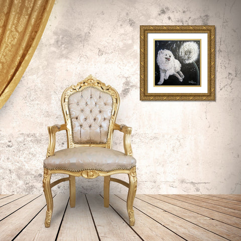 Playful Pup XII Gold Ornate Wood Framed Art Print with Double Matting by Dillon, Carol