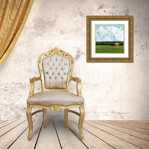 Lone Barn II Gold Ornate Wood Framed Art Print with Double Matting by Popp, Grace