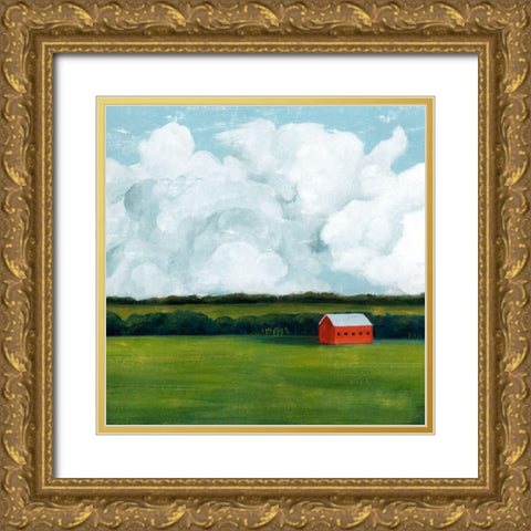 Lone Barn II Gold Ornate Wood Framed Art Print with Double Matting by Popp, Grace