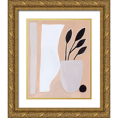 Pale Abstraction II Gold Ornate Wood Framed Art Print with Double Matting by Wang, Melissa