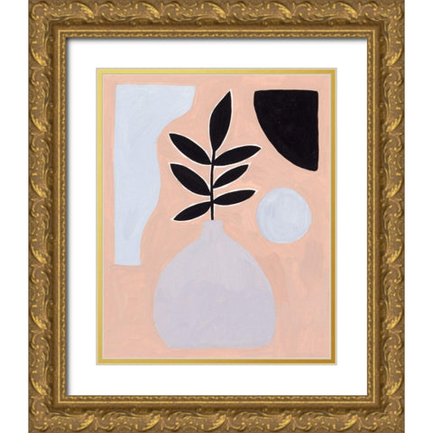 Pale Abstraction IV Gold Ornate Wood Framed Art Print with Double Matting by Wang, Melissa