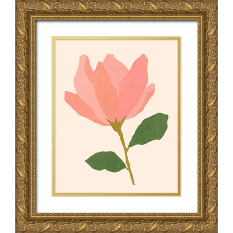 Magnolien I Gold Ornate Wood Framed Art Print with Double Matting by Wang, Melissa