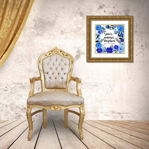 Blue Beautiful II Gold Ornate Wood Framed Art Print with Double Matting by Popp, Grace