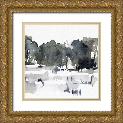 December Landscape III Gold Ornate Wood Framed Art Print with Double Matting by Caroline, Emma