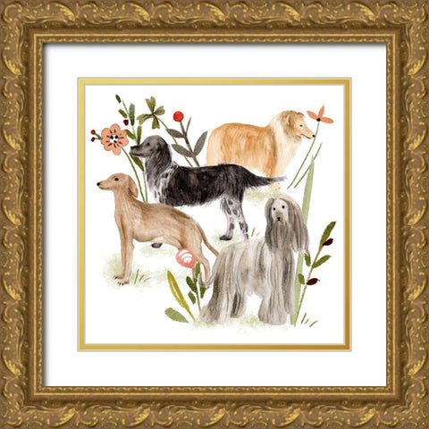 A Little Walk II Gold Ornate Wood Framed Art Print with Double Matting by Wang, Melissa