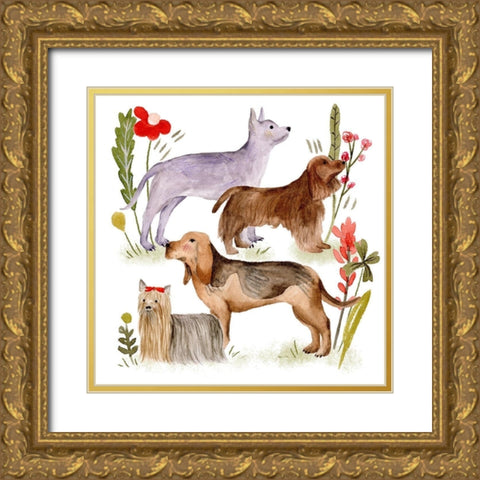 A Little Walk VI Gold Ornate Wood Framed Art Print with Double Matting by Wang, Melissa