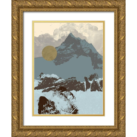 Pop Art Mountain I Gold Ornate Wood Framed Art Print with Double Matting by Green, Jacob