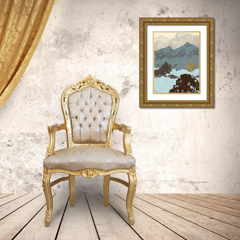 Pop Art Mountain II Gold Ornate Wood Framed Art Print with Double Matting by Green, Jacob