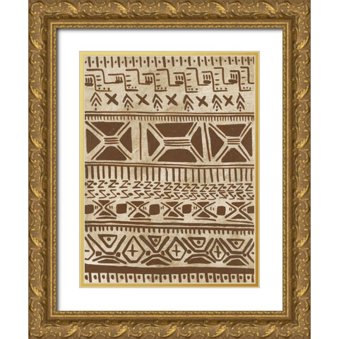 Tribal Markings I Gold Ornate Wood Framed Art Print with Double Matting by Moore, Regina
