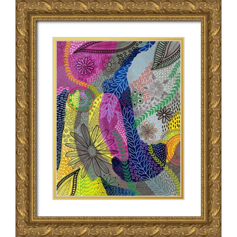 Chaotic II Gold Ornate Wood Framed Art Print with Double Matting by Moore, Regina