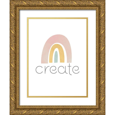 Rainbow Play II Gold Ornate Wood Framed Art Print with Double Matting by Fagalde, Jarman