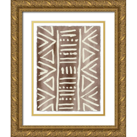 Ancestral Marks I Gold Ornate Wood Framed Art Print with Double Matting by Moore, Regina
