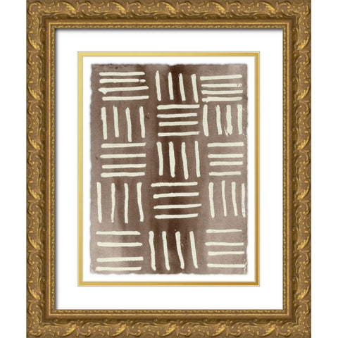 Ancestral Marks II Gold Ornate Wood Framed Art Print with Double Matting by Moore, Regina