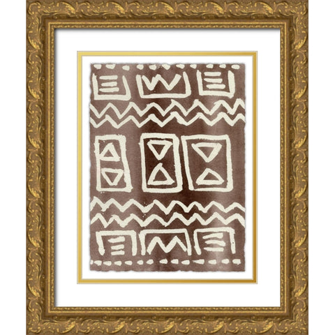 Ancestral Marks III Gold Ornate Wood Framed Art Print with Double Matting by Moore, Regina