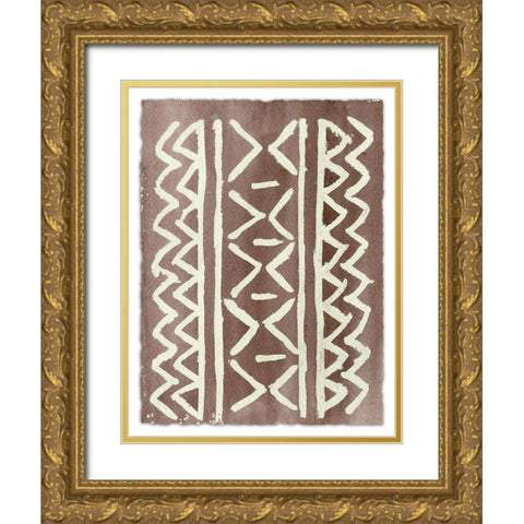 Ancestral Marks IV Gold Ornate Wood Framed Art Print with Double Matting by Moore, Regina
