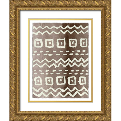 Ancestral Marks V Gold Ornate Wood Framed Art Print with Double Matting by Moore, Regina