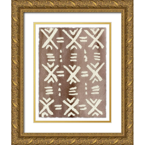 Ancestral Marks VII Gold Ornate Wood Framed Art Print with Double Matting by Moore, Regina