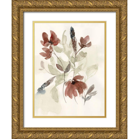 Dusty Flower Composition I Gold Ornate Wood Framed Art Print with Double Matting by Goldberger, Jennifer