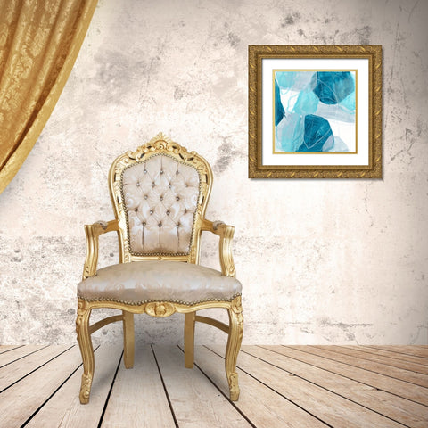 Blue Trance II Gold Ornate Wood Framed Art Print with Double Matting by Vess, June Erica