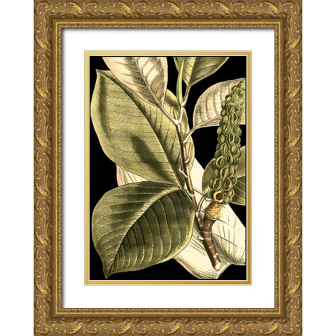 Tranquil Tropical Leaves II Gold Ornate Wood Framed Art Print with Double Matting by Vision Studio