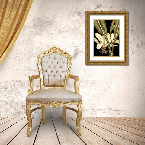 Tranquil Tropical Leaves V Gold Ornate Wood Framed Art Print with Double Matting by Vision Studio