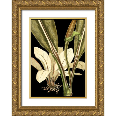 Tranquil Tropical Leaves V Gold Ornate Wood Framed Art Print with Double Matting by Vision Studio