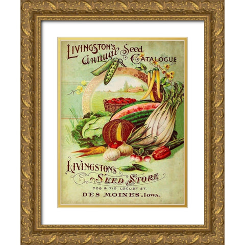 Antique Seed Packets VII Gold Ornate Wood Framed Art Print with Double Matting by Unknown