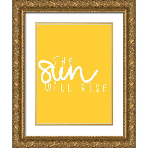 Sun I Gold Ornate Wood Framed Art Print with Double Matting by Hambly, Anna