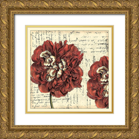 Vintage Composition I Gold Ornate Wood Framed Art Print with Double Matting by Vision Studio