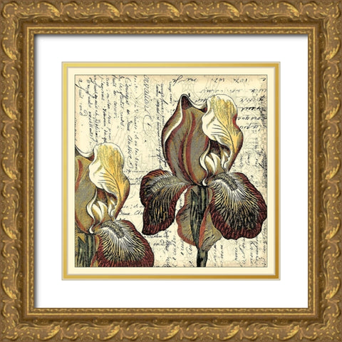 Vintage Composition III Gold Ornate Wood Framed Art Print with Double Matting by Vision Studio