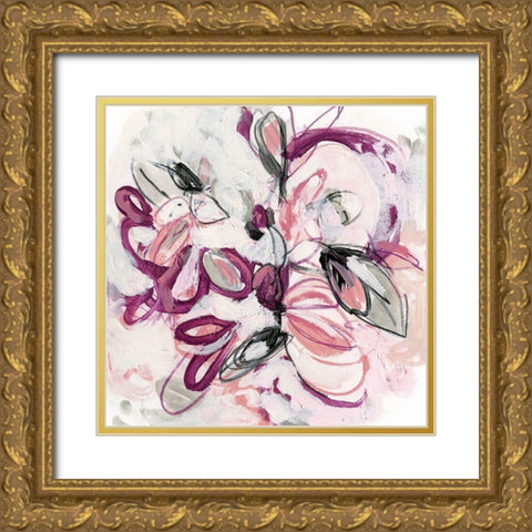 Fuchsia Floral I Gold Ornate Wood Framed Art Print with Double Matting by Vess, June Erica