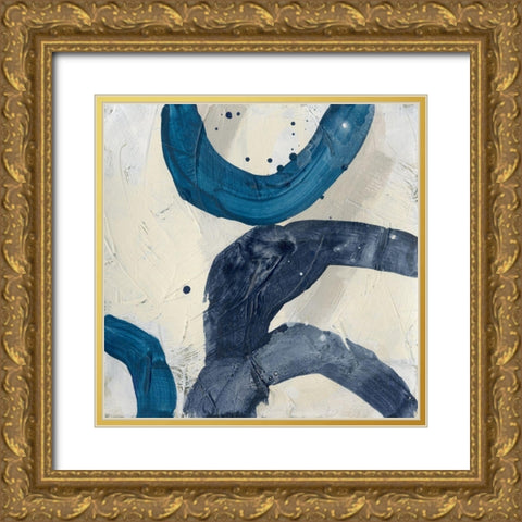 Blue System IV Gold Ornate Wood Framed Art Print with Double Matting by Vess, June Erica