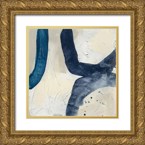 Blue System VII Gold Ornate Wood Framed Art Print with Double Matting by Vess, June Erica