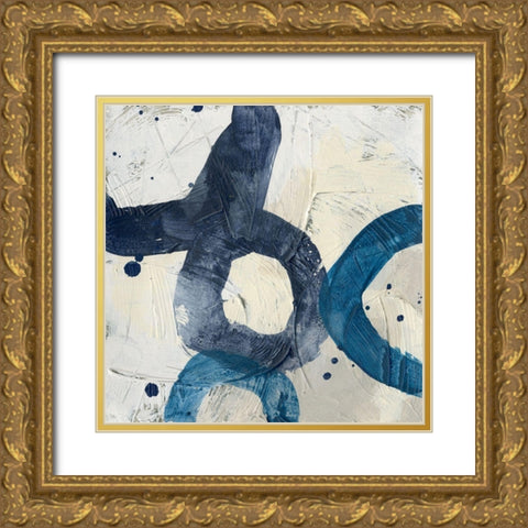 Blue System VIII Gold Ornate Wood Framed Art Print with Double Matting by Vess, June Erica