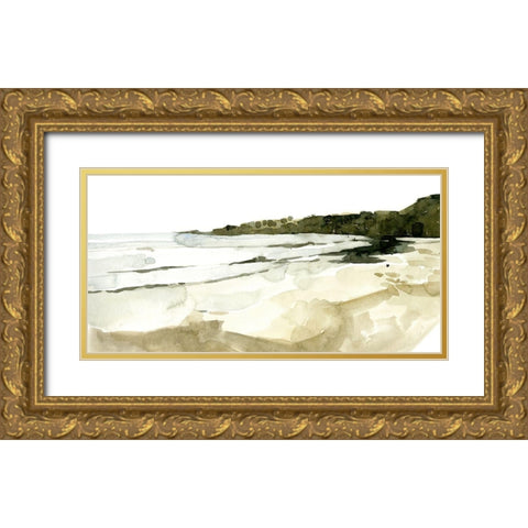 Simple Watercolor Coast I Gold Ornate Wood Framed Art Print with Double Matting by Caroline, Emma
