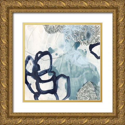 Blue Slate IV Gold Ornate Wood Framed Art Print with Double Matting by Vess, June Erica