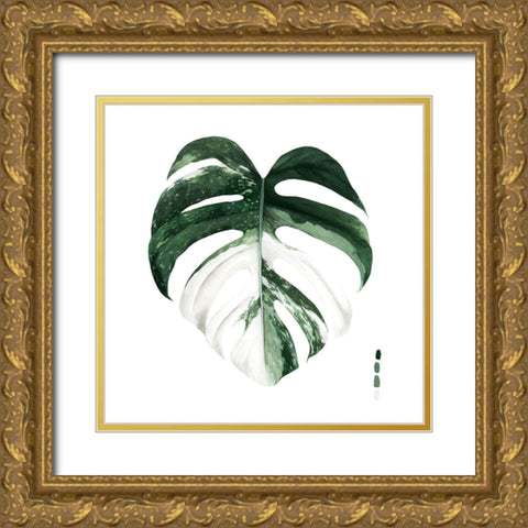 Variegated Monstera I Gold Ornate Wood Framed Art Print with Double Matting by Popp, Grace