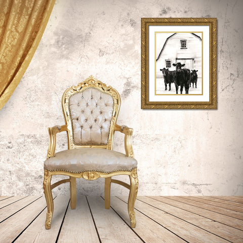 Standing Around II Gold Ornate Wood Framed Art Print with Double Matting by Harper, Ethan