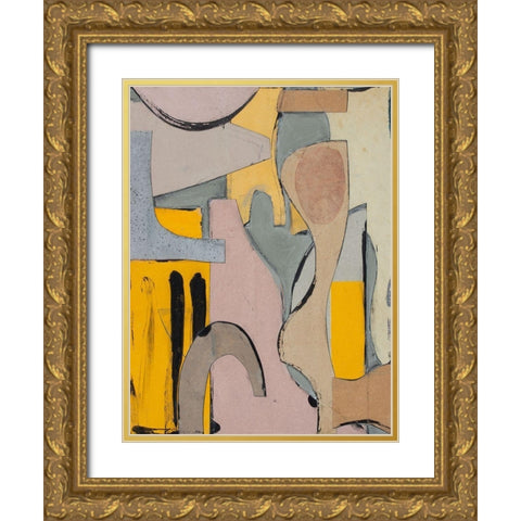 Flotsam Gold Ornate Wood Framed Art Print with Double Matting by Delamater, Rob