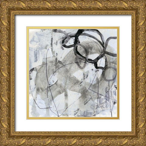 Neutral Swipe III Gold Ornate Wood Framed Art Print with Double Matting by Vess, June Erica