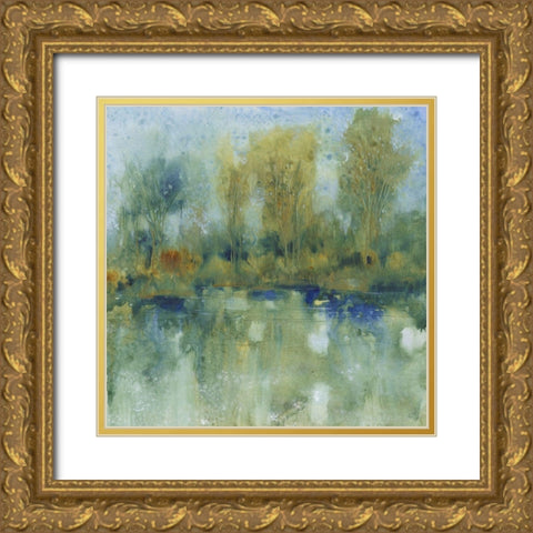 Pond Reflection I Gold Ornate Wood Framed Art Print with Double Matting by OToole, Tim