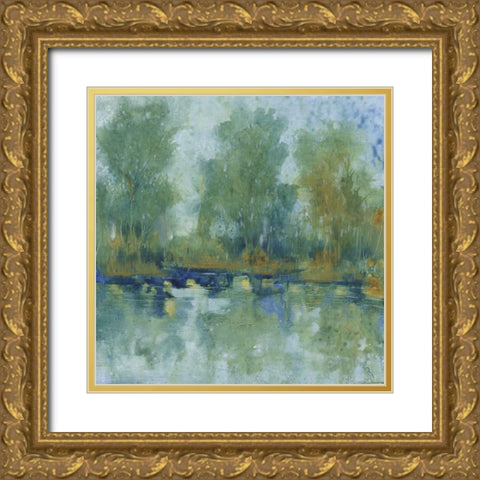 Pond Reflection II Gold Ornate Wood Framed Art Print with Double Matting by OToole, Tim