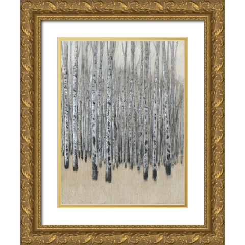 Neutral Aspen I Gold Ornate Wood Framed Art Print with Double Matting by OToole, Tim