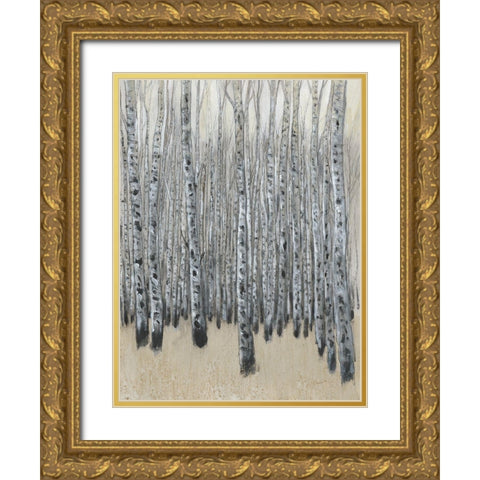 Neutral Aspen II Gold Ornate Wood Framed Art Print with Double Matting by OToole, Tim