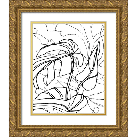 Tropical Lines II Gold Ornate Wood Framed Art Print with Double Matting by Vess, June Erica