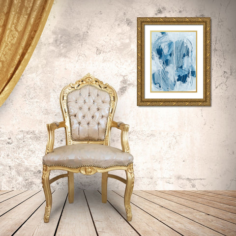 Blue Falls II Gold Ornate Wood Framed Art Print with Double Matting by Vess, June Erica