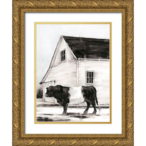 Belted Galloway II Gold Ornate Wood Framed Art Print with Double Matting by Harper, Ethan