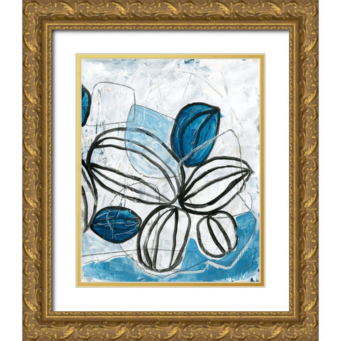 Blue Lanterns IV Gold Ornate Wood Framed Art Print with Double Matting by Vess, June Erica