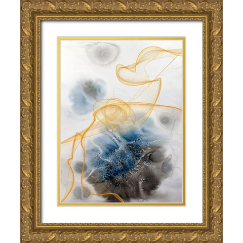 Coastal Watercolor Abstract III Gold Ornate Wood Framed Art Print with Double Matting by Orlov, Irena